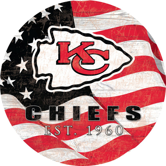 Fan Creations Home Decor Kansas City Chiefs Team Color Flag Circle