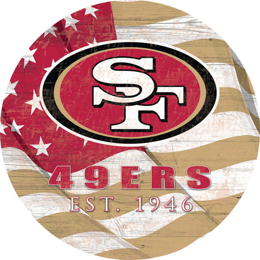 Fan Creations Home Decor San Fransisco 49ers Team Color Flag Circle