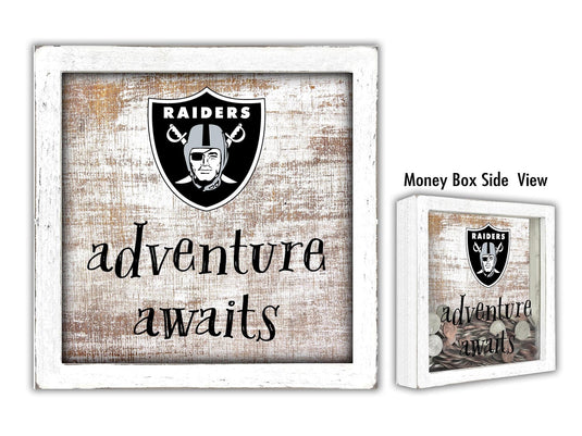 Fan Creations Desktop Stand Las Vegas Raiders Adventure Awaits Money Box