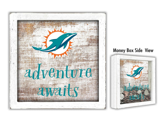 Fan Creations Desktop Stand Miami Dolphins Adventure Awaits Money Box