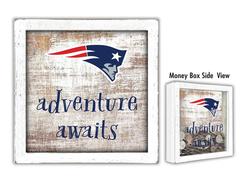 Fan Creations Desktop Stand New England Patriots Adventure Awaits Money Box