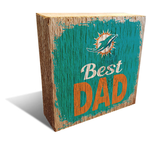 Fan Creations Desktop Stand Miami Dolphins Best Dad Block