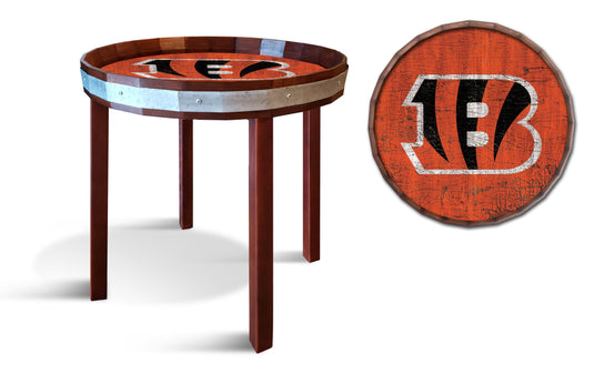 Fan Creations Wall Decor Cincinnati Bengals  Barrel Top Side Table