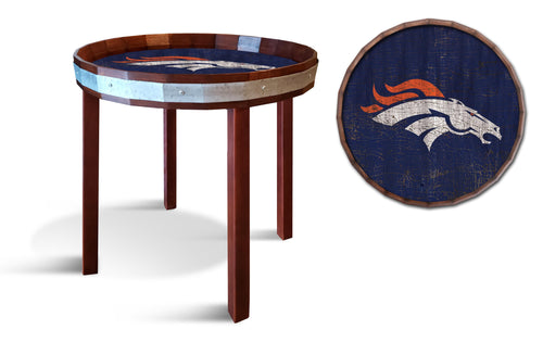 Fan Creations Wall Decor Denver Broncos  Barrel Top Side Table