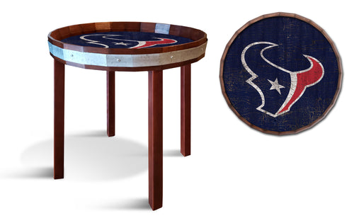 Fan Creations Wall Decor Houston Texans  Barrel Top Side Table