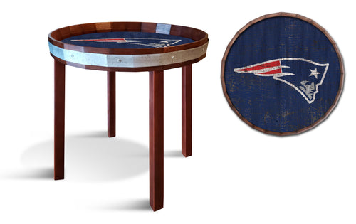 Fan Creations Wall Decor New England Patriots  Barrel Top Side Table