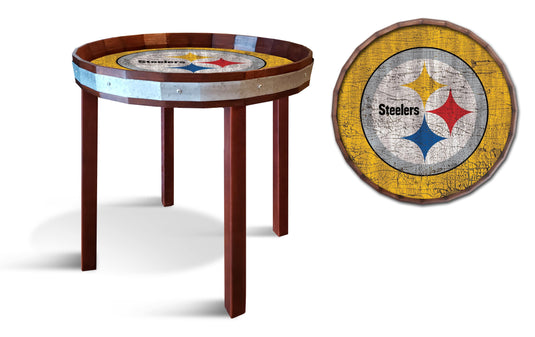 Fan Creations Wall Decor Pittsburgh Steelers  Barrel Top Side Table