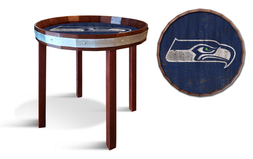 Fan Creations Wall Decor Seattle Seahawks  Barrel Top Side Table