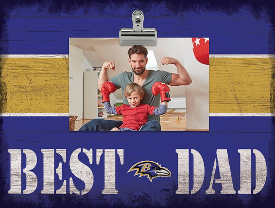 Fan Creations Desktop Stand Baltimore Ravens Best Dad With Stripe Clip Frame