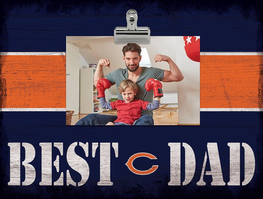 Fan Creations Desktop Stand Chicago Bears Best Dad With Stripe Clip Frame