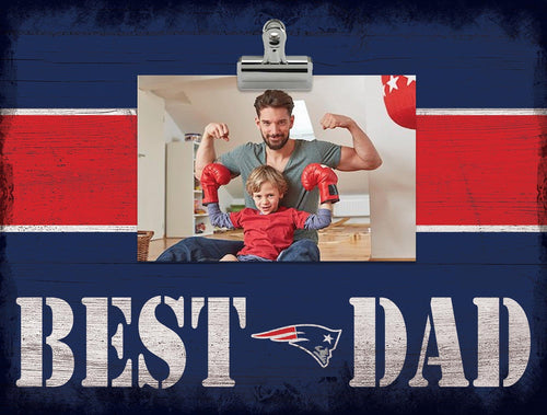 Fan Creations Desktop Stand New England Patriots Best Dad With Stripe Clip Frame