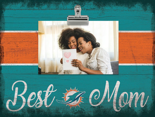 Fan Creations Desktop Stand Miami Dolphins Best Mom With Stripe Clip Frame