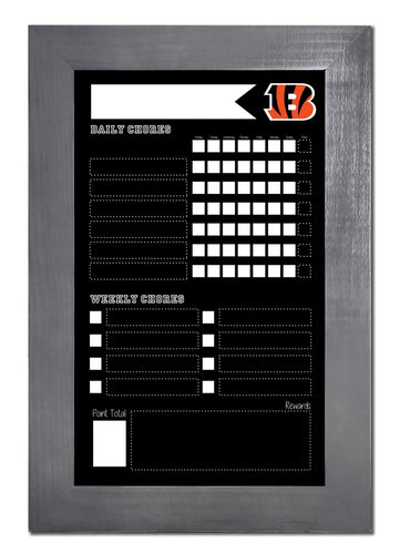 Fan Creations Home Decor Cincinnati Bengals   Chore Chart Chalkboard 11x19 With Frame