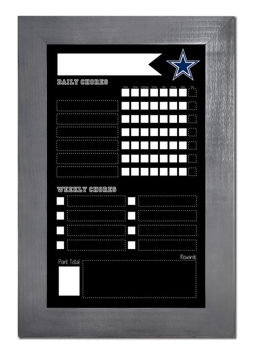 Fan Creations Home Decor Dallas Cowboys   Chore Chart Chalkboard 11x19 With Frame