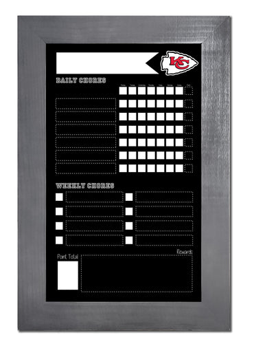 Fan Creations Home Decor Kansas City Chiefs   Chore Chart Chalkboard 11x19 With Frame