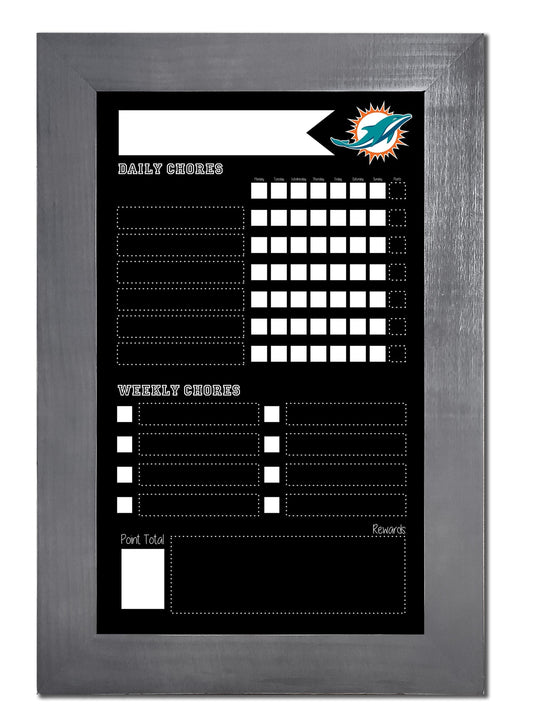 Fan Creations Home Decor Miami Dolphins   Chore Chart Chalkboard 11x19 With Frame