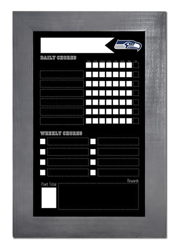 Fan Creations Home Decor Seattle Seahawks   Chore Chart Chalkboard 11x19 With Frame