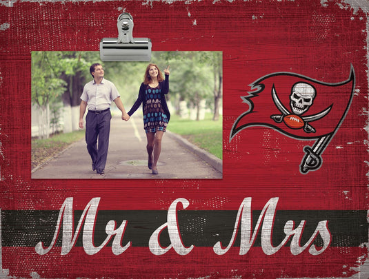 Fan Creations Desktop Stand Tampa Bay Buccaneers Mr & Mrs Clip Frame