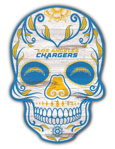 Fan Creations Holiday Home Decor Los Angeles Chargers Sugar Skull 12in