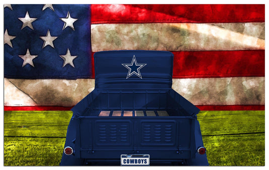 Fan Creations Home Decor Dallas Cowboys  Patriotic Retro Truck 11x19