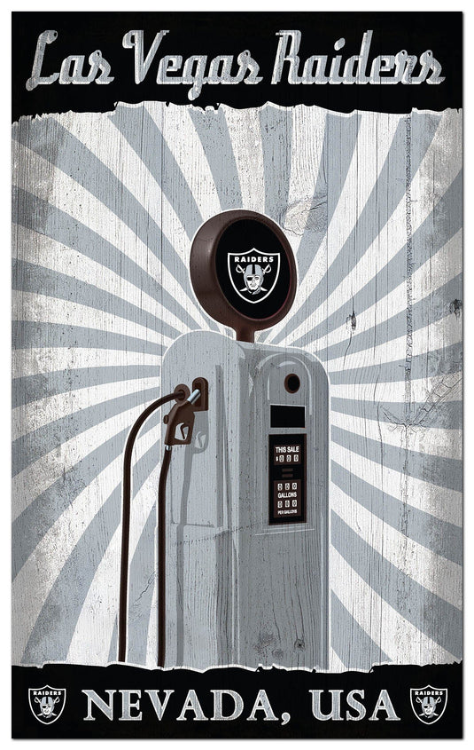 Fan Creations Home Decor Las Vegas Raiders   Retro Pump Location 11x19