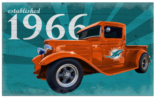 Fan Creations Home Decor Miami Dolphins  Established Truck 11x19