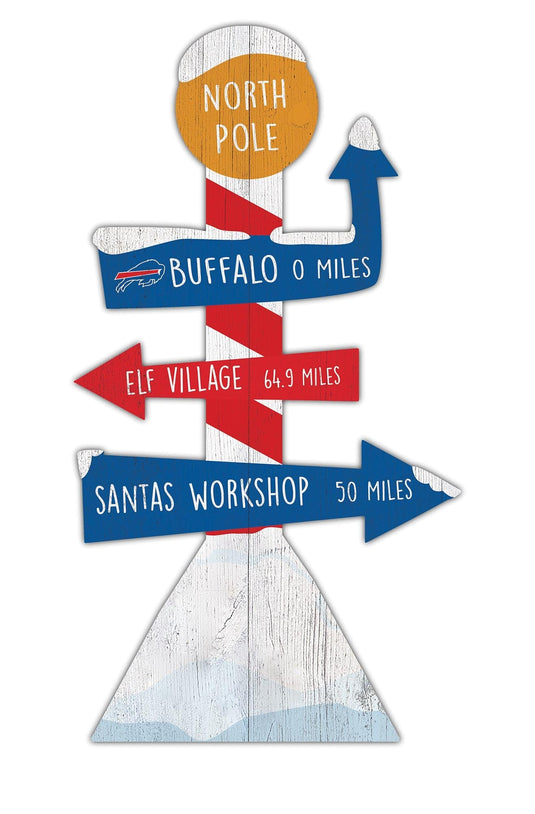 Fan Creations Holiday Home Decor Buffalo Bills Directional North Pole