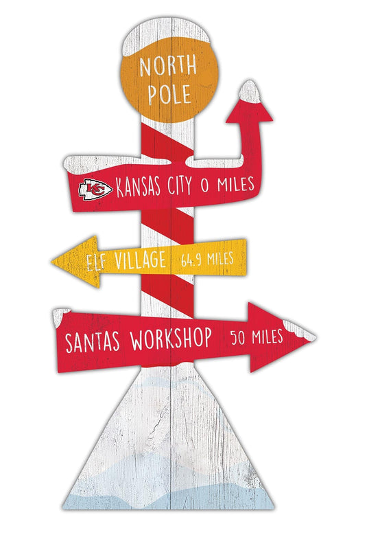 Fan Creations Holiday Home Decor Kansas City Chiefs Directional North Pole