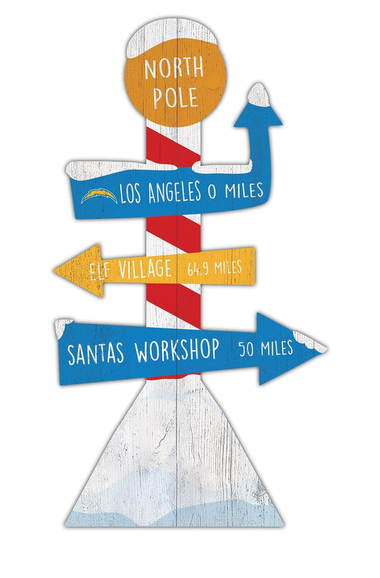 Fan Creations Holiday Home Decor Los Angeles Chargers Directional North Pole