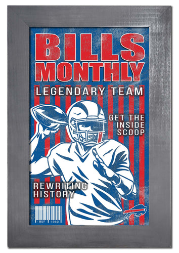 Fan Creations Home Decor Buffalo Bills   Team Monthly Frame 11x19