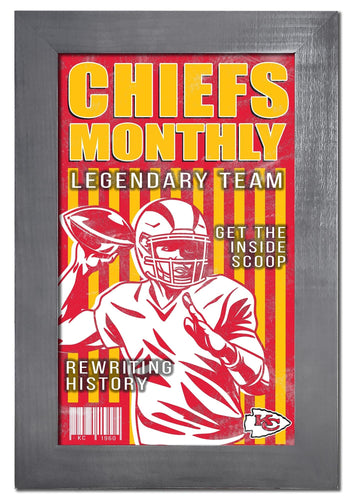 Fan Creations Home Decor Kansas City Chiefs   Team Monthly Frame 11x19