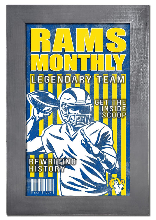 Fan Creations Home Decor Los Angeles Rams   Team Monthly Frame 11x19