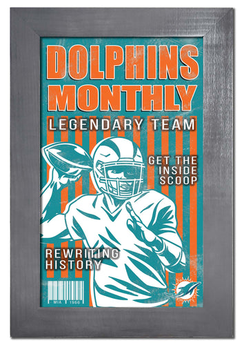 Fan Creations Home Decor Miami Dolphins   Team Monthly Frame 11x19