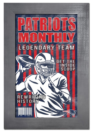 Fan Creations Home Decor New England Patriots   Team Monthly Frame 11x19