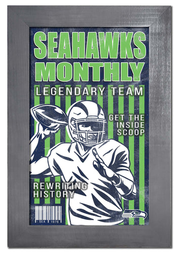 Fan Creations Home Decor Seattle Seahawks   Team Monthly Frame 11x19