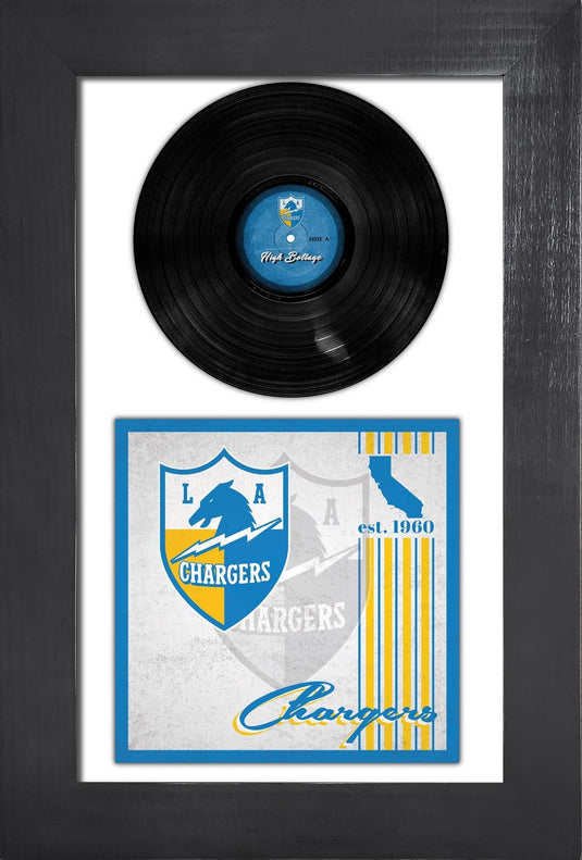 Fan Creations Home Decor Los Angeles Chargers   3 Piece Classic Album & Vinyl In Frame