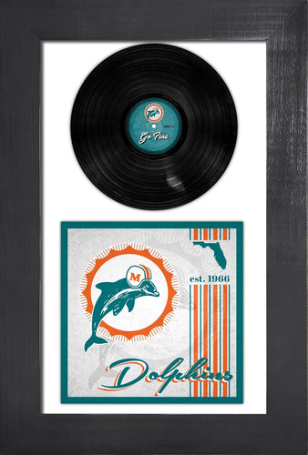 Fan Creations Home Decor Miami Dolphins   3 Piece Classic Album & Vinyl In Frame