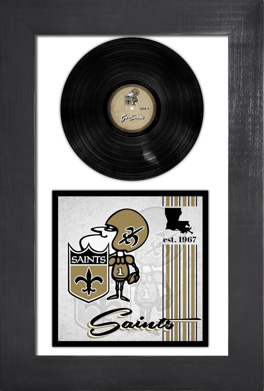 Fan Creations Home Decor New Orleans Saints   3 Piece Classic Album & Vinyl In Frame