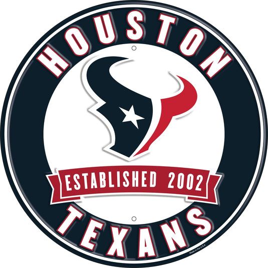 Fan Creations Wall Decor Houston Texans Metal Established Date Circle