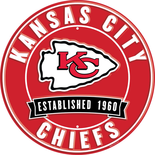 Fan Creations Wall Decor Kansas City Chiefs Metal Established Date Circle