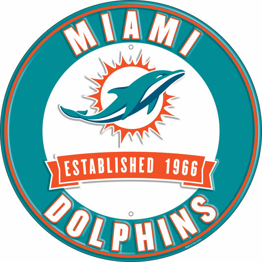 Fan Creations Wall Decor Miami Dolphins Metal Established Date Circle