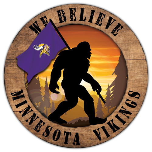 Fan Creations Wall Decor Minnesota Vikings Bigfoot 12in Circle