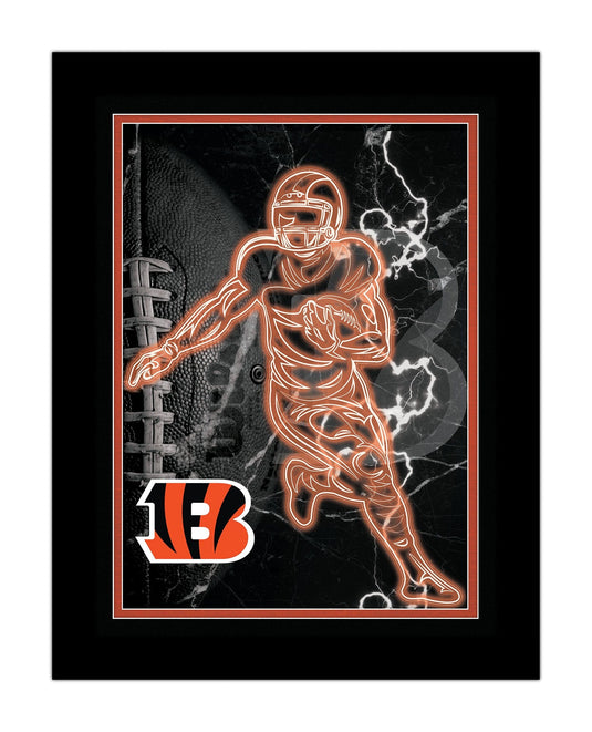 Fan Creations Wall Decor Cincinnati Bengals Neon Player 12x16