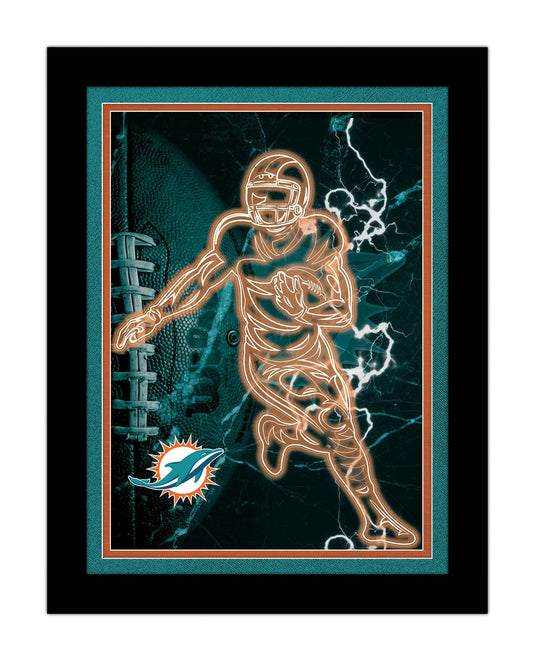 Fan Creations Wall Decor Miami Dolphins Neon Player 12x16