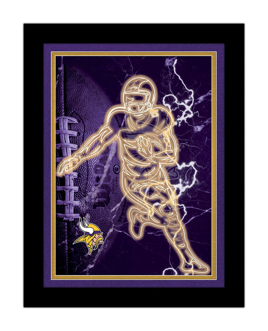 Fan Creations Wall Decor Minnesota Vikings Neon Player 12x16