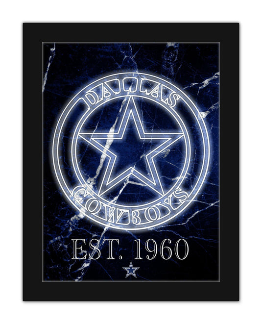 Fan Creations Wall Decor Dallas Cowboys Neon Circle Logo 12x16