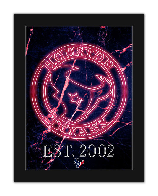 Fan Creations Wall Decor Houston Texans Neon Circle Logo 12x16