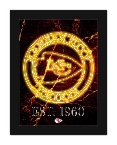 Fan Creations Wall Decor Kansas City Chiefs Neon Circle Logo 12x16