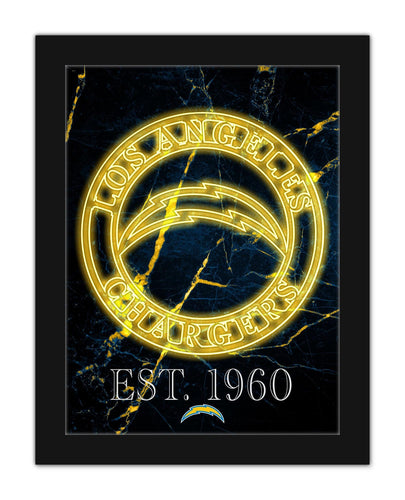 Fan Creations Wall Decor Los Angeles Chargers Neon Circle Logo 12x16