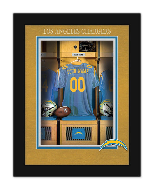 Fan Creations Wall Decor Los Angeles Chargers Locker Room Single Jersey 12x16